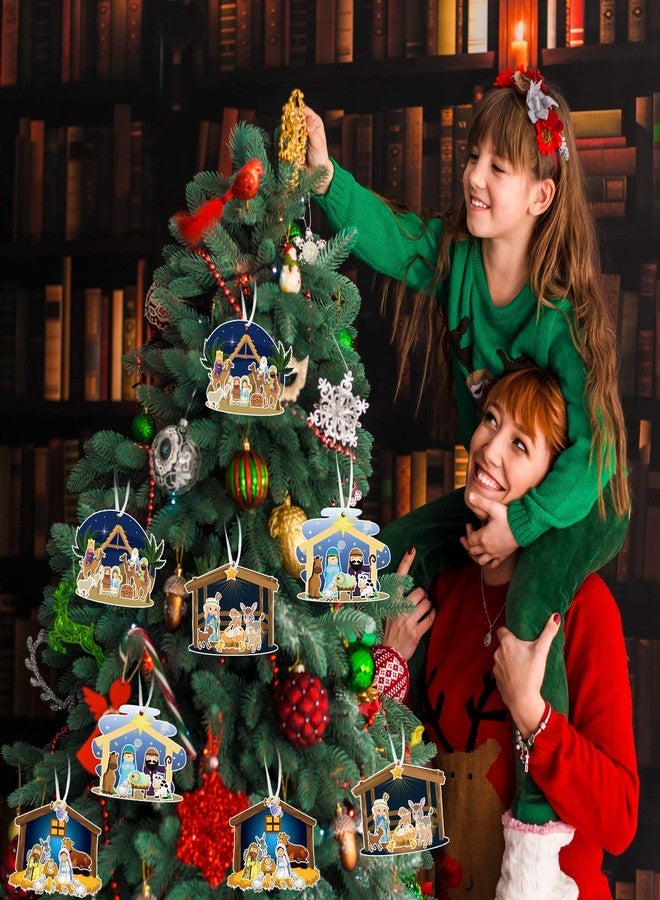 Glenmal 96 Sheets Make a Nativity Scene Sticker Nativity Crafts for Kids Religious Christmas Crafts Stickers with Scene Cardboard and Rope for Party Favors Christmas Tree - Image 2