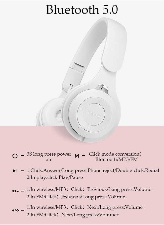 DUNISO Bluetooth Headphones Over Ear, Bluetooth 5.0 Foldable Adjustable Wireless Earphone with Comfort Fit Ear Cups Multifunction button, 3 Modes 6H Playtime for Home Office Travel  - Image 4