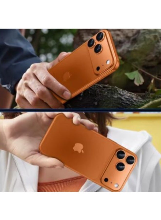 واقي عدسة بإطار معدني مضاد للخدش لهاتف iPhone 17 Pro، واقي شاشة من الزجاج المقوى لهاتف iPhone 17 Pro، لون نحاسي - Image 2