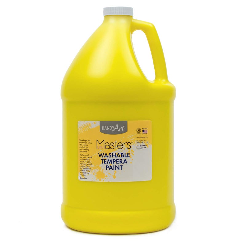 Handy Art Little Masters Washable Tempera Paint, Gallon, Yellow,214-710 128 fl Oz (Pack of 1) - Image 1