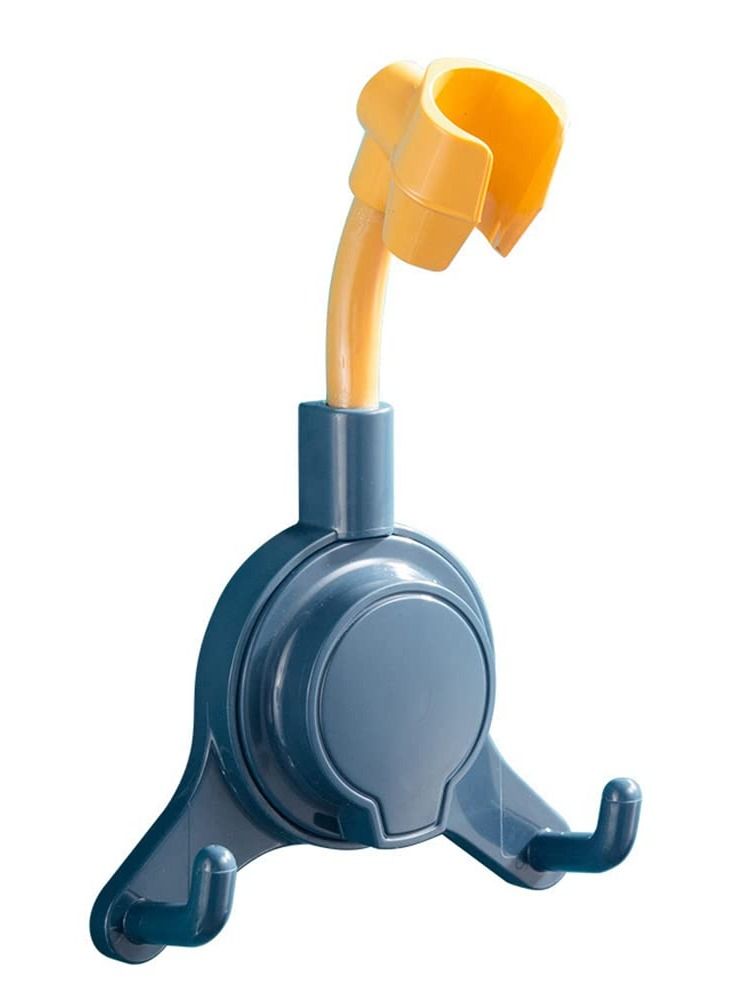 SYOSI Shower Head Holder, Wall Mount Bracket Removable Suction Cup Rotatable Adjustable for Standard Hose (Blue) - Image 1