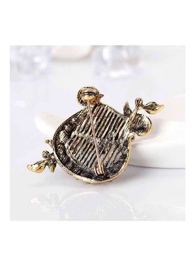 NIBEMINENT 1-Piece Vintage Flower Vine Lyre Music String Instrument Brooch Pin - Image 5