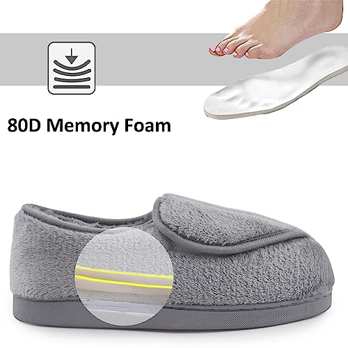 Git-up Women Soft wide Slippers Memory Foam Closed Toed Diabetic Arthritis Edema House Slippers... - Image 4