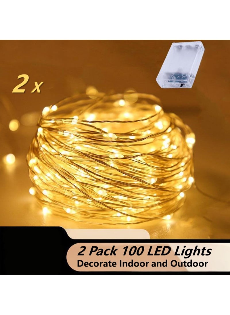 Generic - 2 Pack x 100 LED Waterproof Battery Operated Fairy Twinkle String Light - Image 1