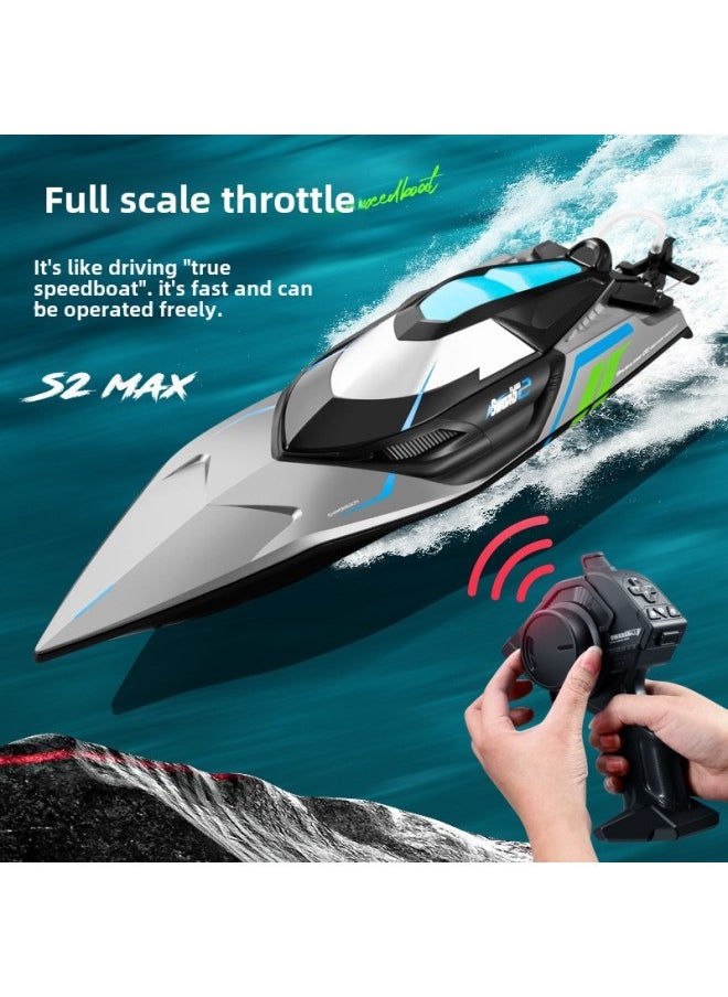 Brushless Remote Control Boat High Speed Speedboat Big Horsepower Can Be Launched Swimming Water Toy Boat Children's Boat Toy Boat Model-Colour:Standard Brushed Speedboat-silver 36cm -Specification: Includes Four Sets Of Batteries/charging Cables - Gift  - Image 4