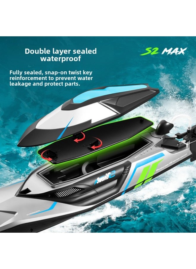 Brushless Remote Control Boat High Speed Speedboat Big Horsepower Can Be Launched Swimming Water Toy Boat Children's Boat Toy Boat Model-Colour:Standard Brushed Speedboat-silver 36cm -Specification: Includes Four Sets Of Batteries/charging Cables - Gift  - Image 5