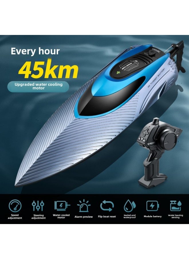 Brushless Remote Control Boat High Speed Speedboat Big Horsepower Can Be Launched Swimming Water Toy Boat Children's Boat Toy Boat Model-Colour:Standard Brushed Speedboat-silver 36cm -Specification: Includes Four Sets Of Batteries/charging Cables - Gift  - Image 1