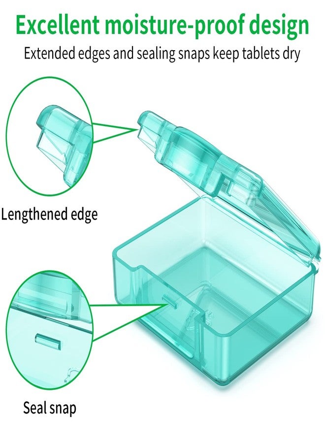 AccuPrints Sumiko 4Pcs Portable Medicine Pill Organiser | 1.7 Inches Color Square Transparent Food Grade PP | Travel Case for Supplements Capsules Tablets Fish Oil Vitamin | Ear Plugs Coin Box | Multipurpose Box Container | Gift Item - Image 4