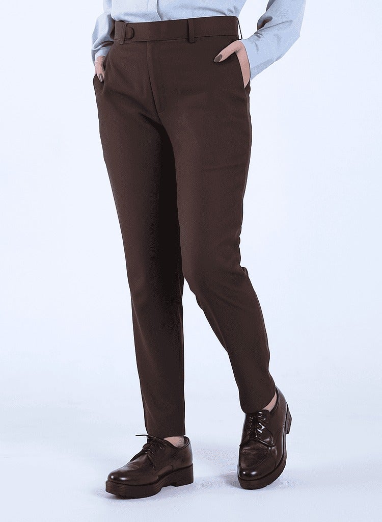 Ambittrends Brown Overloop Formal Pants - Image 1