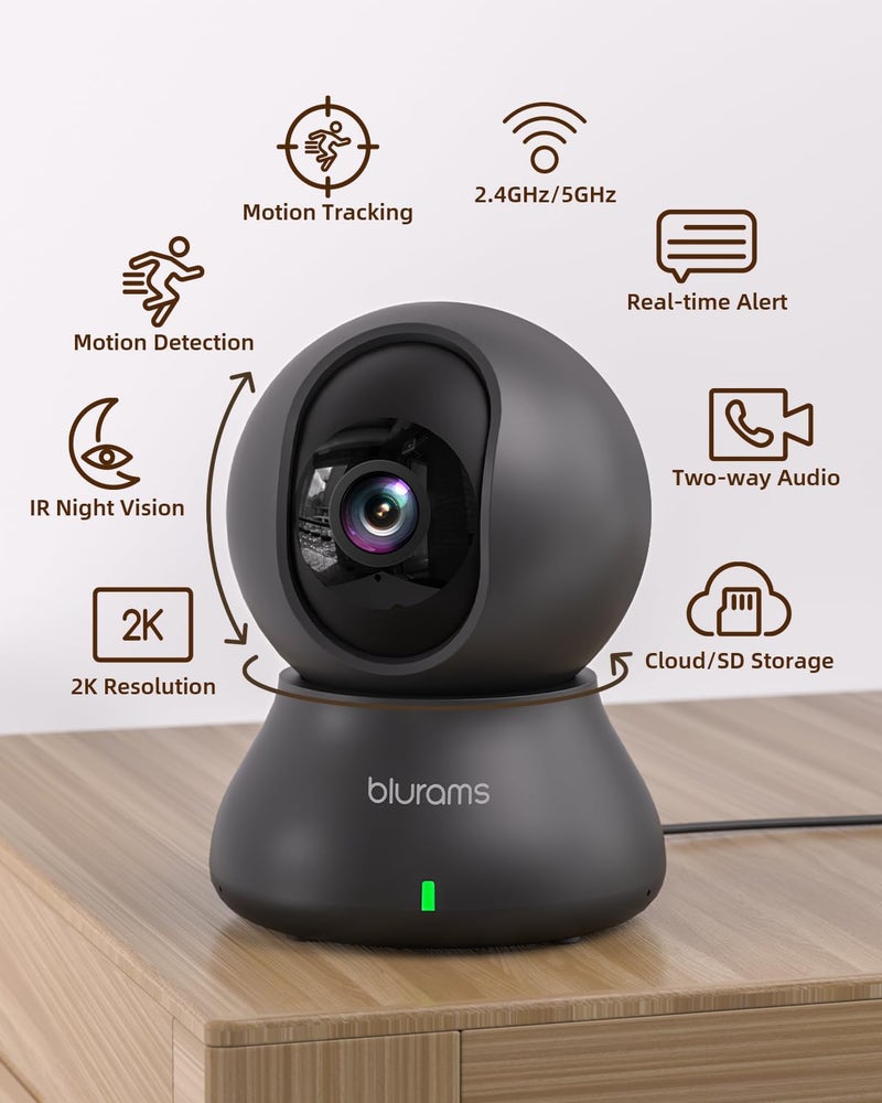 blurams Indoor Camera, 2K Pet Camera 360Â° Cameras for Home Security with Phone App, Motion Tracking, 2-Way Audio, IR Night Vision, Siren, Compatible with Alexa & Google Assistant - Image 3