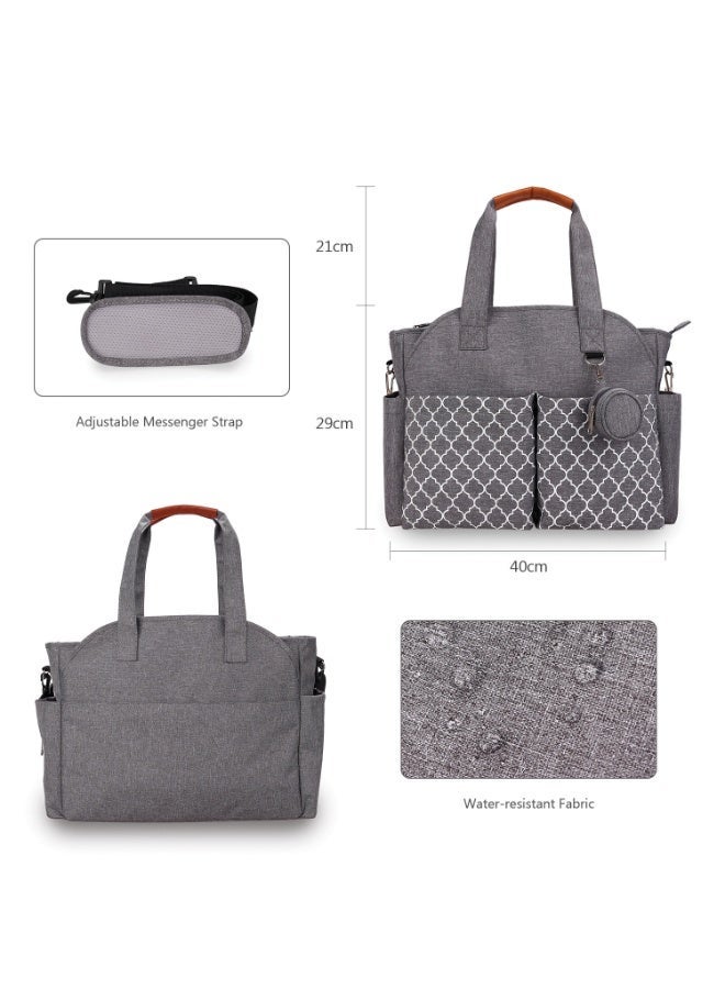 The new portable one-shoulder mommy bag with pacifier bag for mother and baby travel, outdoor mother bag, diaper bag - Image 4