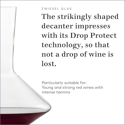 SCHOTT ZWIESEL ZWIESEL GLAS Pure Red Wine Decanter (1 Piece), Carafe for Red Wine with Drop Protect Technology, Tritan Crystal Glass, Made in Germany (25 Ounce) - Image 4