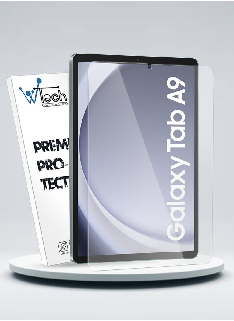 Wtech Samsung Galaxy Tab A9 4G 2023 8.7 Inch X110, X115 Premium Series Curved Edges Full Cover Glass Screen Protector (TSGPCN) - Clear 