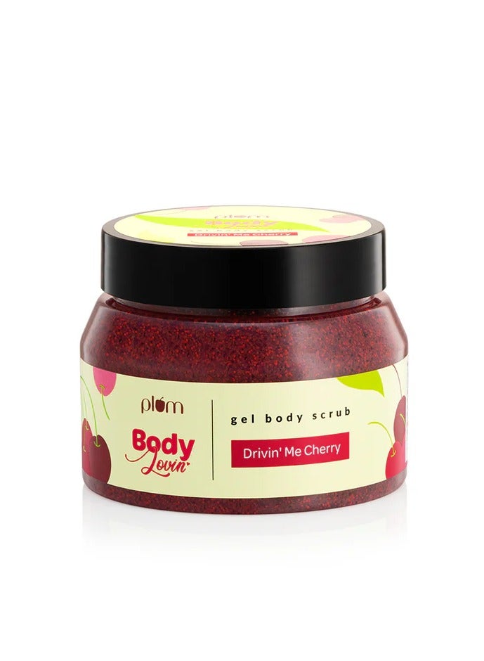 Plum Plum BodyLovin Body Scrub Drivin Me Cherry Gel Body Scrub Skin Brightening Tan Removal Sulphate and Paraben Free 100% Vegan 200 g  - Image 1