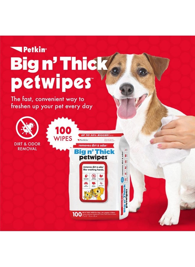 بيتكين مناديل مبللة للحيوانات الأليفة للكلاب والقطط، 100 منديل كبير - تزيل الأوساخ والروائح مثل غسل اليدين - تنظف الأذنين والوجه والأرداف ومنطقة العين - مريحة ومثالية للمنزل أو السفر - عبوة واحدة من 100 منديل - Image 1