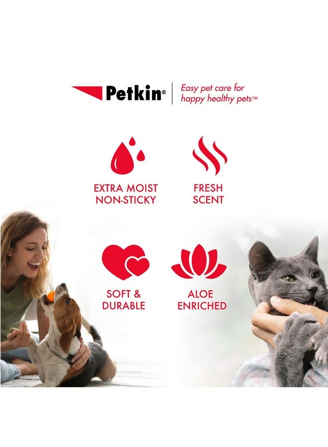 بيتكين مناديل مبللة للحيوانات الأليفة للكلاب والقطط، 100 منديل كبير - تزيل الأوساخ والروائح مثل غسل اليدين - تنظف الأذنين والوجه والأرداف ومنطقة العين - مريحة ومثالية للمنزل أو السفر - عبوة واحدة من 100 منديل - Image 3