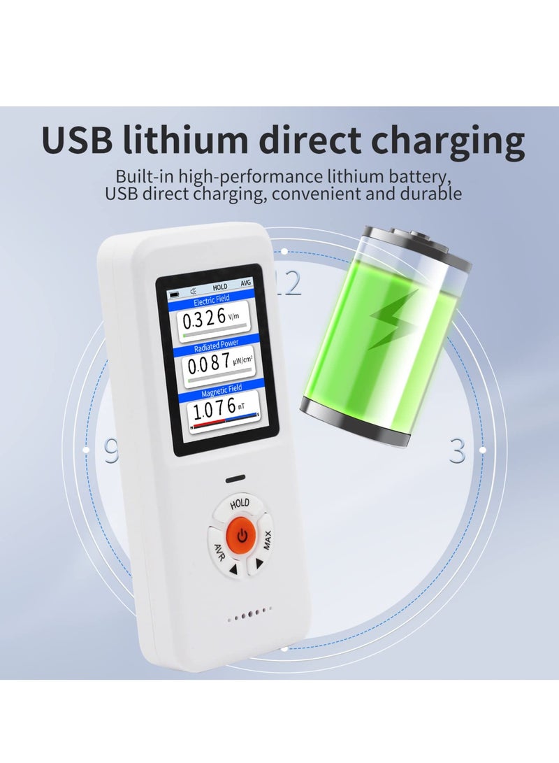 3-in-1 Portable EMF Meter: Handheld Radiation Detector for EF/RF/MF, Digital/Graph Display, Ideal for Home, Office, Outdoor Use, and EMF Inspections. - Image 4