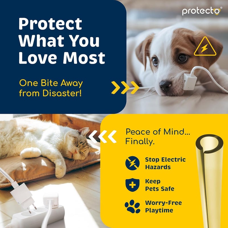 PROTECTO Heavy Duty Cord Protectors from Pets No Chew Solution, 10ft Easy to Use Dog & Cat Cord Protector, Clear & Odorless Critter Cord Covers for Pets, Power Audio & Video Wire Protector Tubing - Image 3