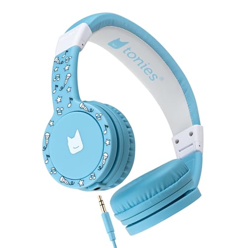 Tonies Foldable Wired Headphones for Kids Comfortably Designed to fit OnEar Works with Toniebox 1 and All 35mm Devices Light Blue - Image 1