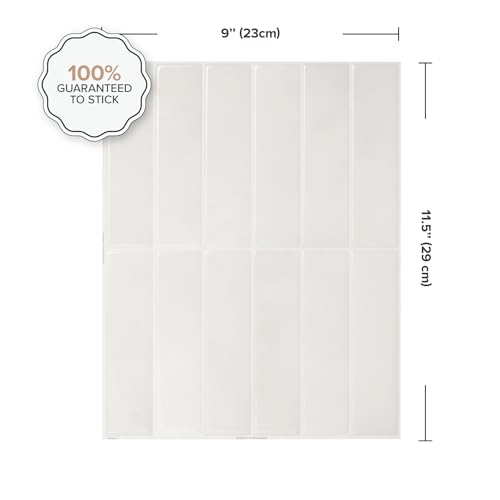SMART TILES Peel and Stick Backsplash - 5 Sheets of 11.43" x 9" - 3D Adhesive Peel and Stick Tile Backsplash for Kitchen, Bathroom, Wall Tile - Image 4