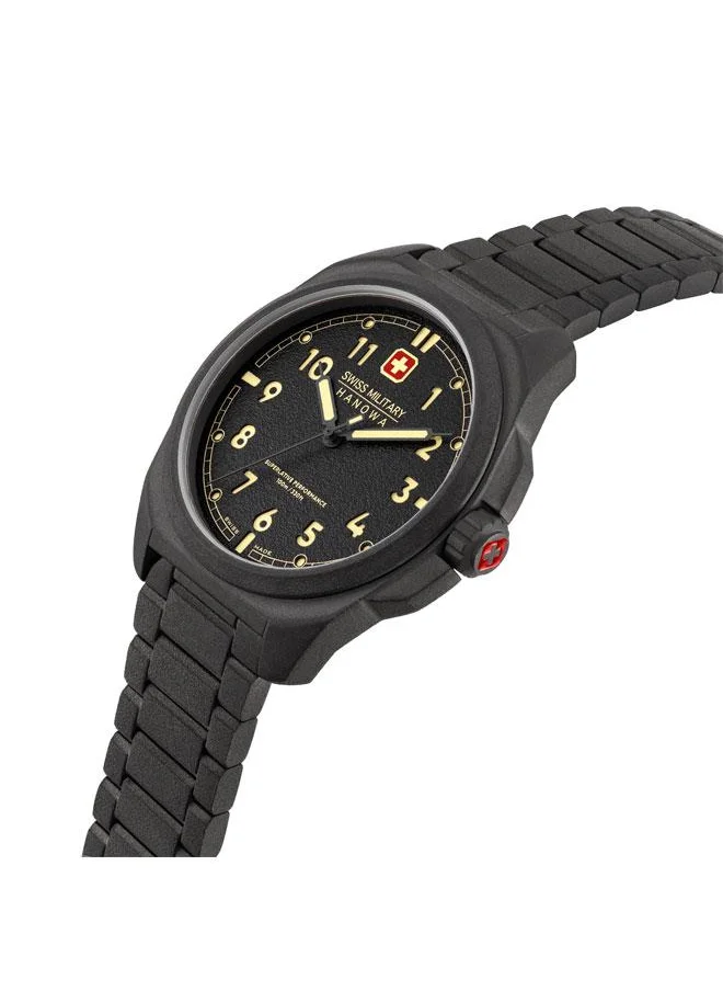 SWISS MILITARY HANOWA Fieldmaster 40mm Men's Analog Watch with Gunmetal Stainless Steel Bracelet