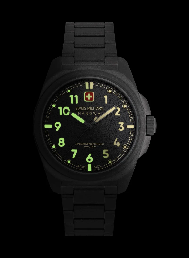 Swiss Military Hanowa Gunmetal Fieldmaster Gunmetal Stainless Steel Bracelet Analog Watch for Men, 40mm, 10 ATM for Men | Best Price UAE