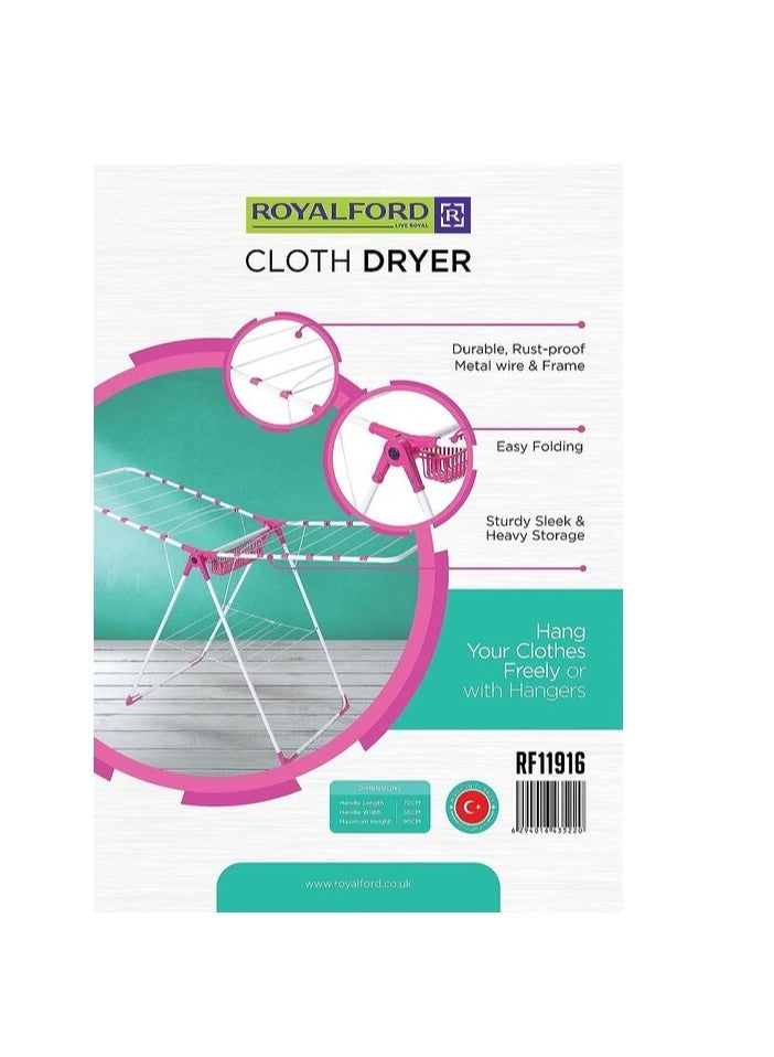 Royalford Royalford Cloth Dryer  Rf11916 With Rustproof Metal Wire And Frame Foldable, Sturdy, Sleek Large Indoor And Outdoor Cloth Dryer Weatherproof  - Image 4