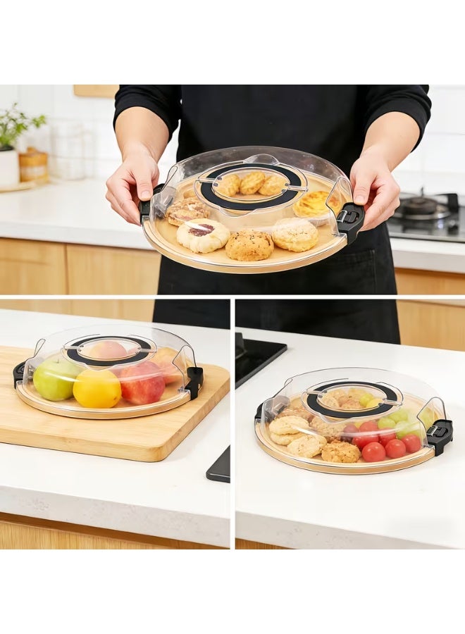 حافظة كيك خشب دائرية بغطاء شفاف – علبة تقديم وحفظ الكيك والحلويات بتصميم أنيق وعصري - Image 5