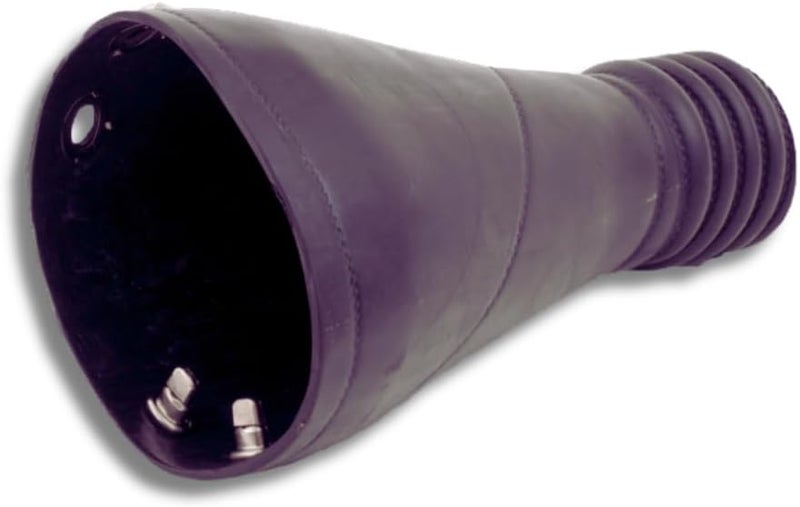 RA250 - Tubing bell shaped tailpipe adapter with snaps. Attaches to the FLT250 and FLT350