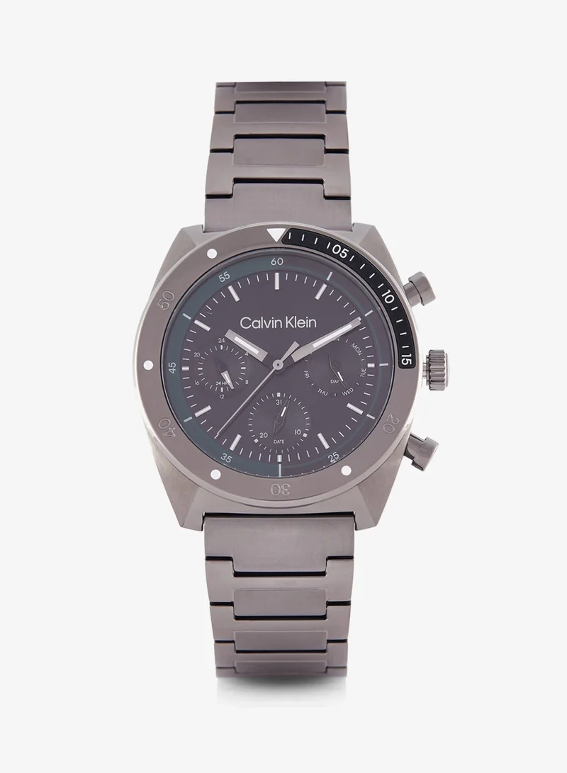 CK Flex Collection Analog Multifunction Quartz Watch For Men With Gunmetal Stainless Steel Bracelet - 25200466