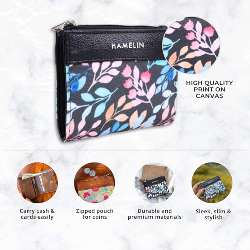 HAMELIN Women’s Wallet | Slim Card Holder Wallet for Women Stylish | Small Compact Ladies Purse with Card Holder | Ladies Mini Purse for Women | Ideal Gift for Woman| Pastal Vines - Image 5
