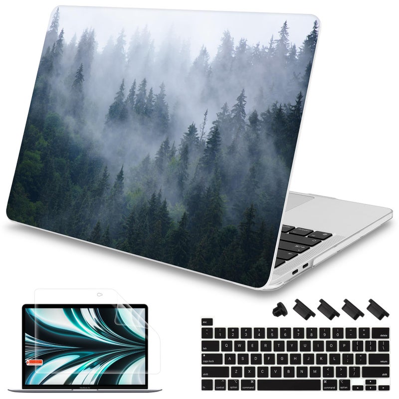 Mektron غطاء ميكترون لجهاز ماك بوك برو 16 بوصة A2141 إصدار 2019 2020 غلاف بلاستيكي صلب بلمسة ناعمة 16 بوصة برو ريتينا مع شريط اللمس يناسب معرف اللمس في غابة الصنوبر