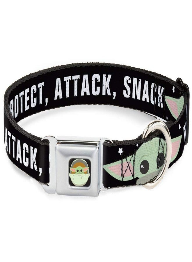 Buckle Down Buckle-Down Dog Collar Seatbelt Buckle Star Wars The Child Chibi Face Protect Attack Snack 9 to 15 Inches 1.0 Inch Wide, DC-SB-SWBGB-WSW184-1.0-S - Image 1