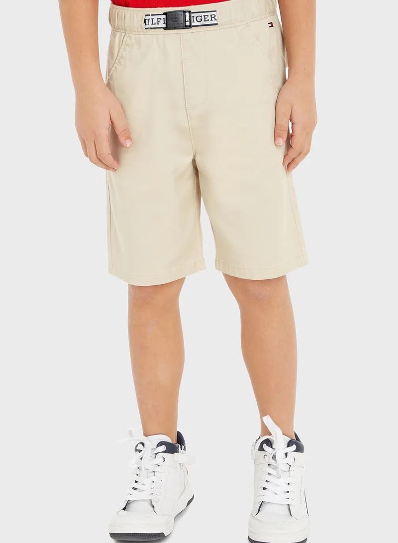 TOMMY HILFIGER Kids Belted Comfort Chino Shorts