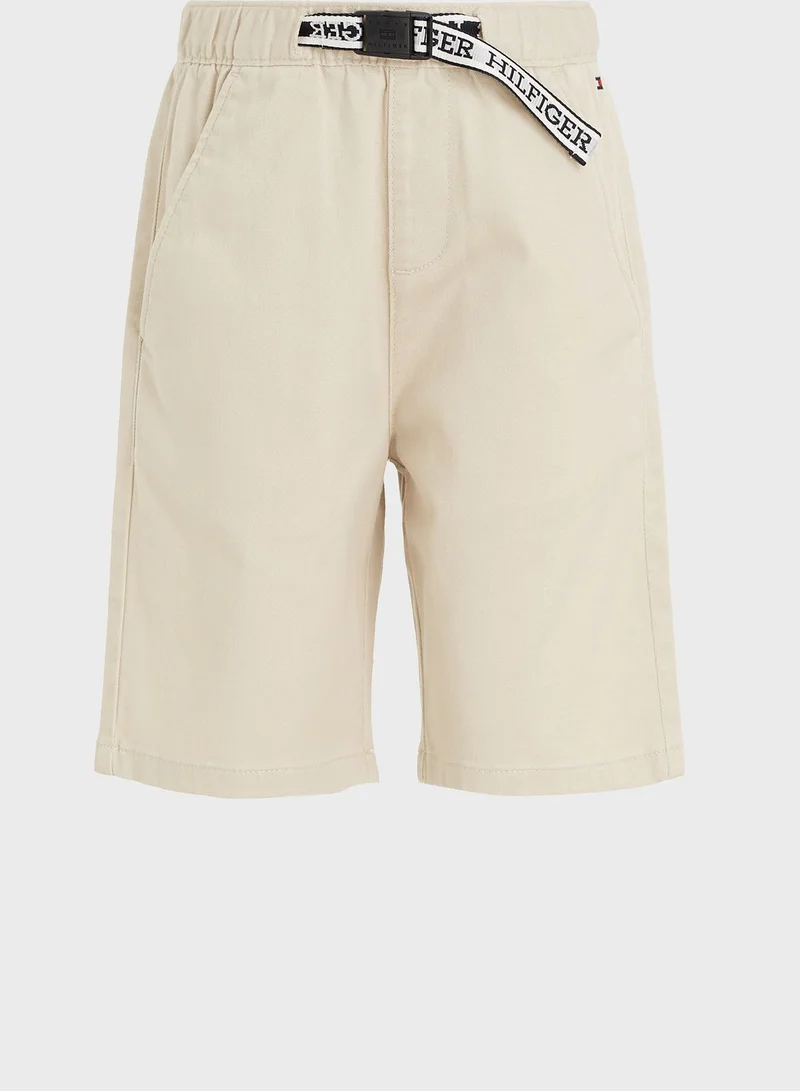 TOMMY HILFIGER Kids Belted Comfort Chino Shorts
