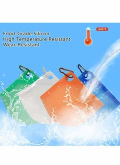 Y&D Mask Storage Bag, Food Grade Silicone Cover with Key Chain Dustproof Washable Durable Soft Portable Recyclable Container for Daily Use [4 Pieces Family Pack]  - Image 3