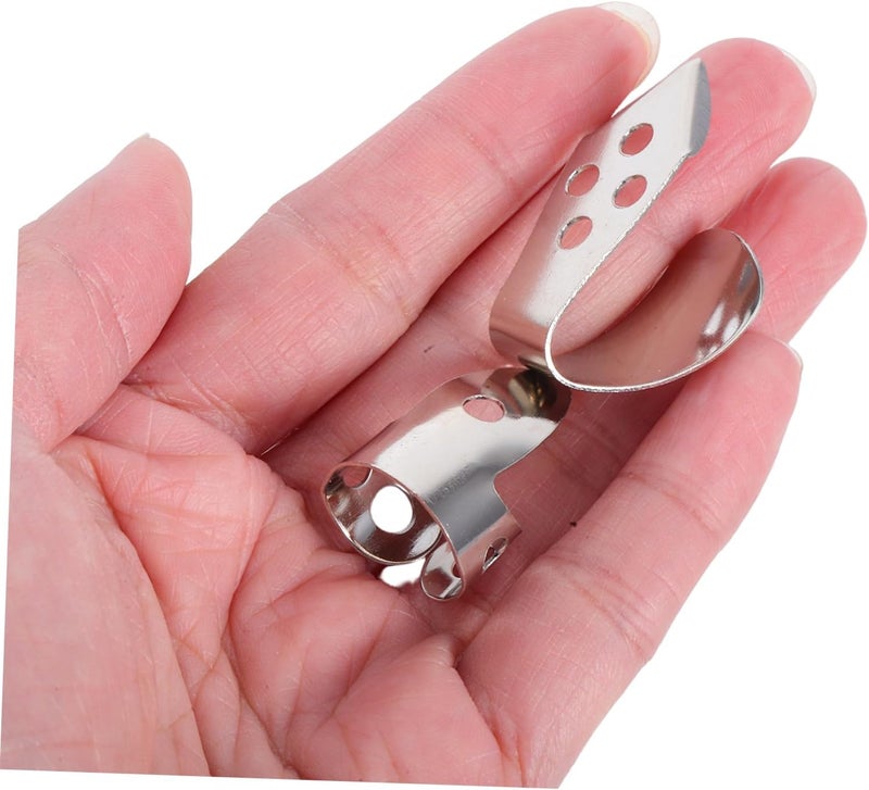 Toyvian 1set Stainless Steel Guitar Thumb Picks Set Picks for Ukulele Banjo and Bass Comfortable Grip for Enhanced Sound Quality and Versatile Use - Image 4
