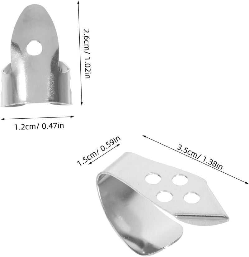 Toyvian 1set Stainless Steel Guitar Thumb Picks Set Picks for Ukulele Banjo and Bass Comfortable Grip for Enhanced Sound Quality and Versatile Use - Image 2