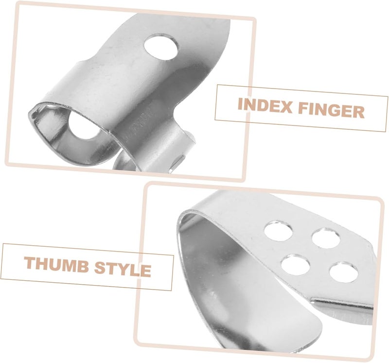 Toyvian 1set Stainless Steel Guitar Thumb Picks Set Picks for Ukulele Banjo and Bass Comfortable Grip for Enhanced Sound Quality and Versatile Use - Image 3