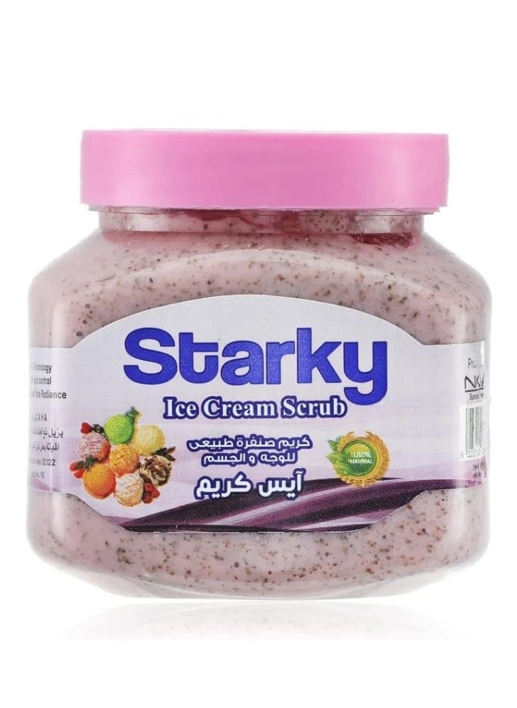 Starky - Natural scrub cream for face and body with ice cream - 300 ml - Image 1