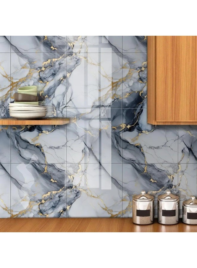 10PCS 30x30cm Peel and Stick Marble Tile Wallpaper, Self-Adhesive Waterproof Oilproof Wall Sticker - Image 3