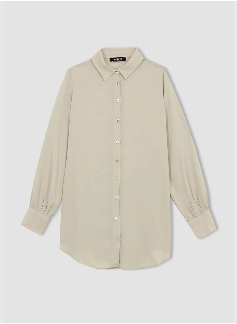 ديفاكتو Woman Woven Long Sleeve Tunic