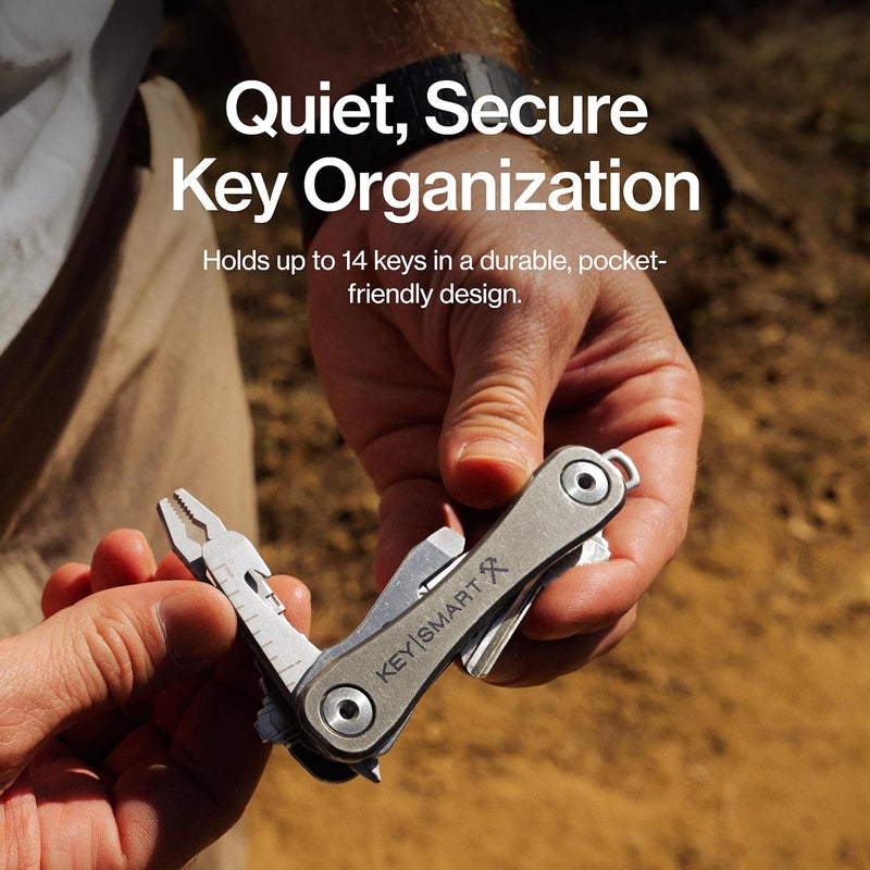 KeySmart Rugged Multi-Tool Key Holder with Bottle Opener and Pocket Clip - Titanium - Image 3