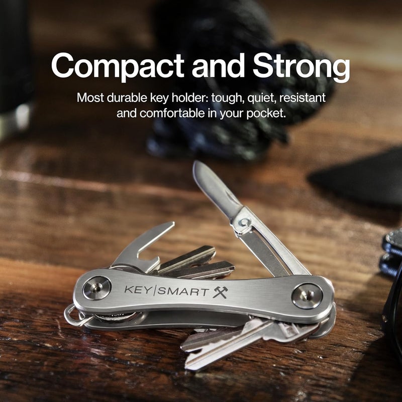 KeySmart Rugged Multi-Tool Key Holder with Bottle Opener and Pocket Clip - Titanium - Image 2