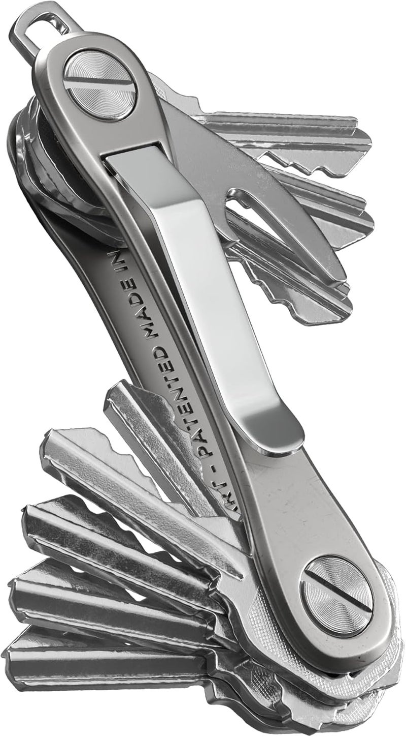 KeySmart Rugged Multi-Tool Key Holder with Bottle Opener and Pocket Clip - Titanium - Image 1
