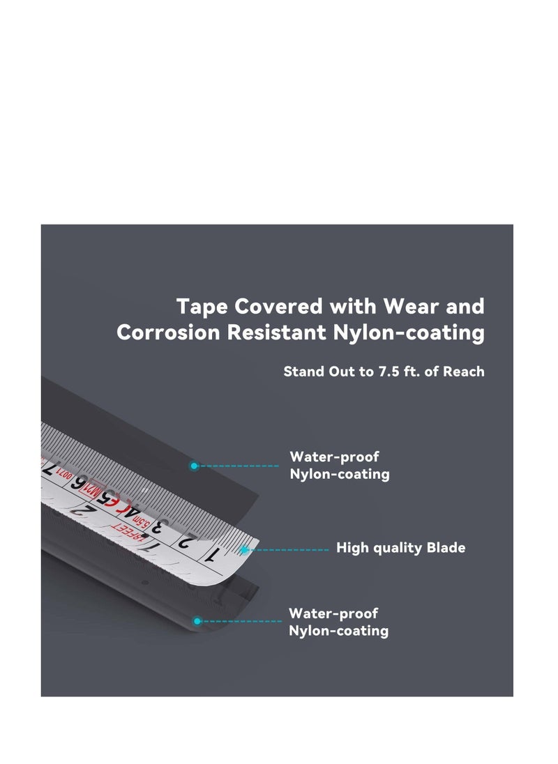 Y&D - 18Ft Measuring Tape Measure, Measure 5.5 m Metric Imperial with Retractable Blade and Lock Button, Apply to Construction, Contractor, Carpenter, Architect, Woodworking - Image 1