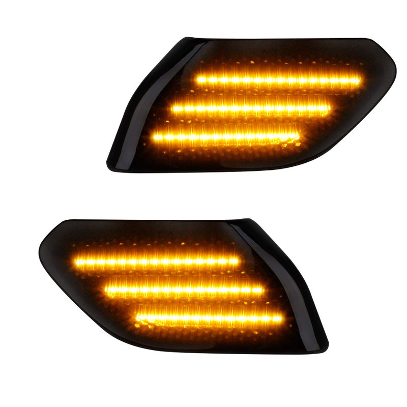 NDRUSH LED Fender Side Markers Front Amber Side Marker Light Compatible with 2018up Wrangler JL Pack of 2