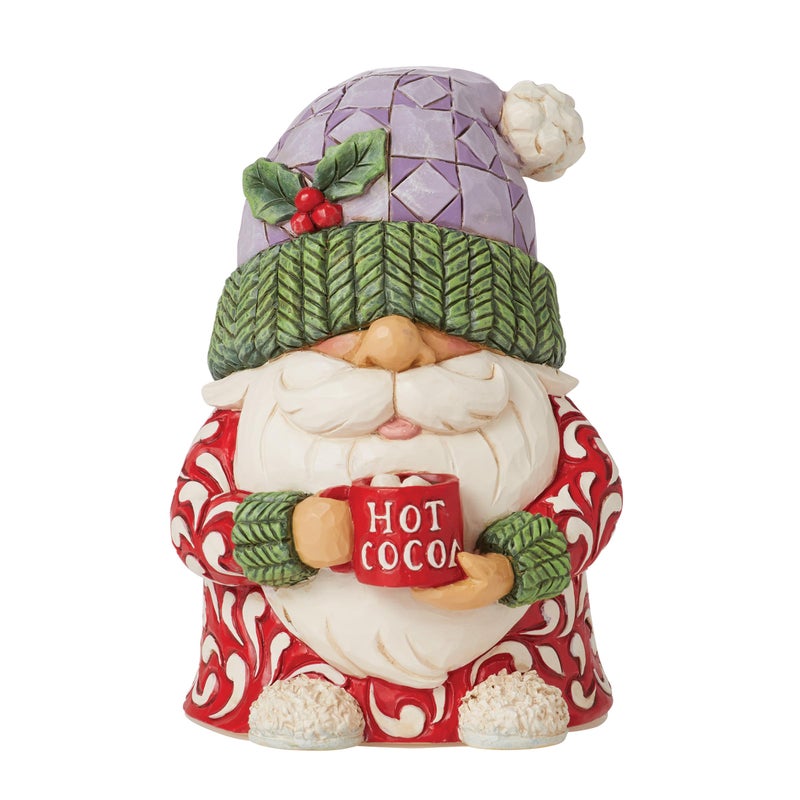 Enesco Jim Shore Heartwood Creek Gnome Drinking Hot Cocoa Figurine Stone Resin Hand Painted Crafted Collectible Gnomes Mini Figurines Christmas Home Decor Statue 4 Inch - Image 2
