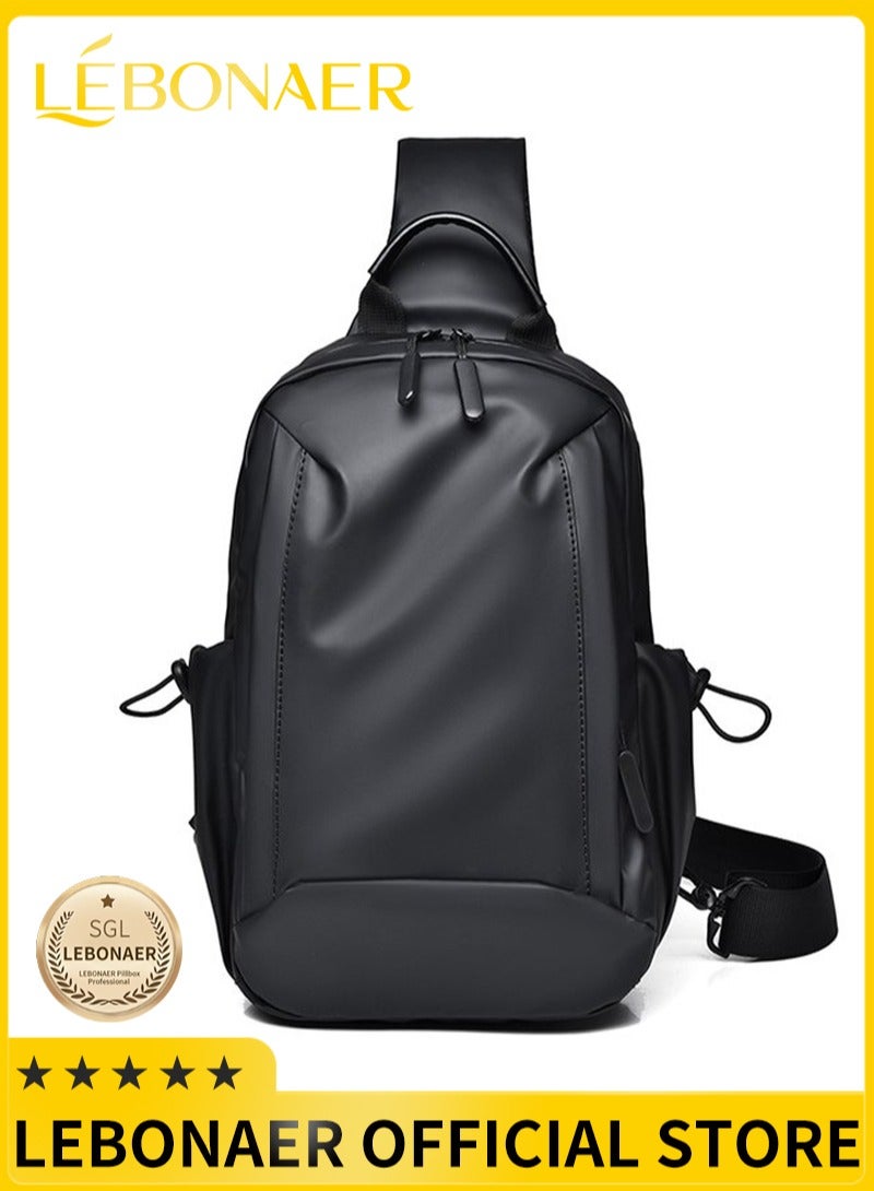 لبونير حقيبة متعددة الوظائف للجنسين، حقيبة كروس-بادي، حقيبة صدر، وحقيبة ظهر بتصميم مقاوم للماء، عدة أقسام للتخزين المنظم، حزام قابل للتعديل، مادة متينة للسفر والعمل والمدرسة والاستخدام اليومي - مثالية للرجال والنساء الذين يبحثون عن حلول حمل عصرية وعملية - Image 1