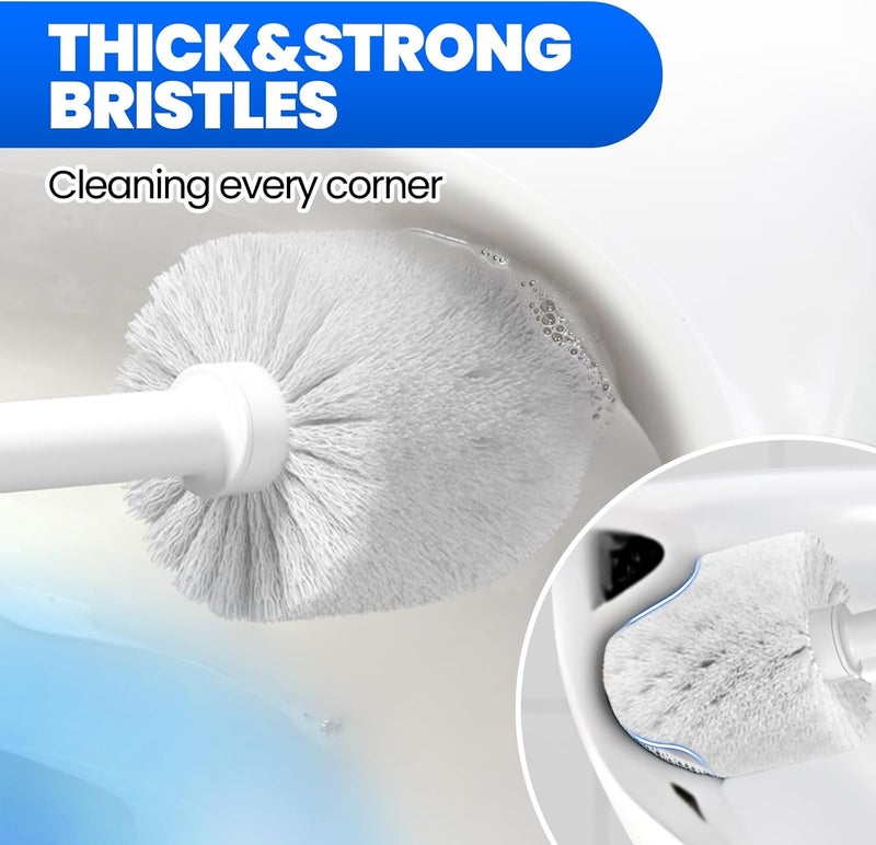 Denvlex 2 in 1 Toilet Brush and Plunger Set, Extended Handle Plunger,Toilet Bowl Brush Plunger Set,Bathroom Cleaning Tools,Cleaning Brush,Cleaning Supplies,Toilet Brush Plunger Combo,Light Grey - Image 4